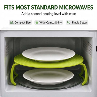 Microwave Multipurpose 4 in 1 Tray Stand Rack Splatter Guard Carry Tray Stacking Shelf 🍲
