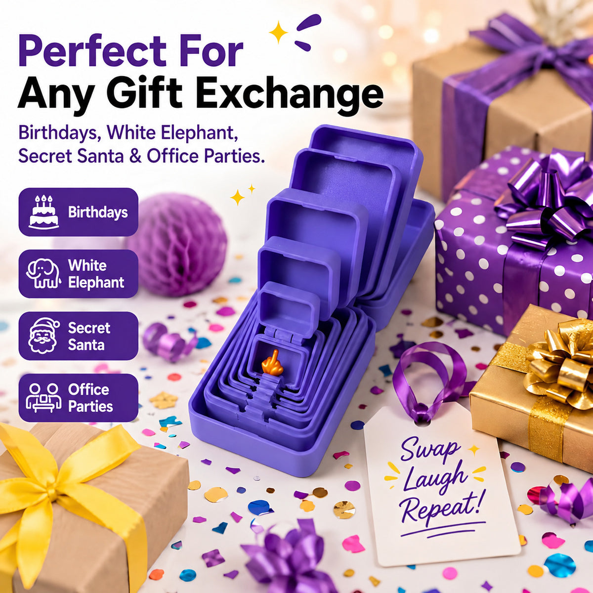 Surprise Nesting Gift Box, Multi-Layer 3D Printed Prank Box, Funny Unboxing Gift