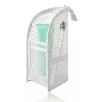 Mesh Zipper Toiletry Storage Pouch - Multi-Pocket Travel Cosmetic Organizer Bag