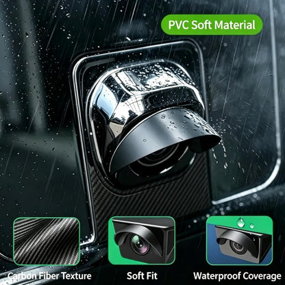 4pcs Car Rear‑View Camera Rain Shield, Soft PVC Sun Shade Cover
