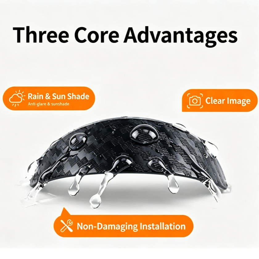 4pcs Car Rear‑View Camera Rain Shield, Soft PVC Sun Shade Cover