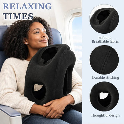 🛫💤 Ultra-Light Foldable Inflatable Travel Pillow | Portable Neck, Face & Arm Support for Trips ❤️