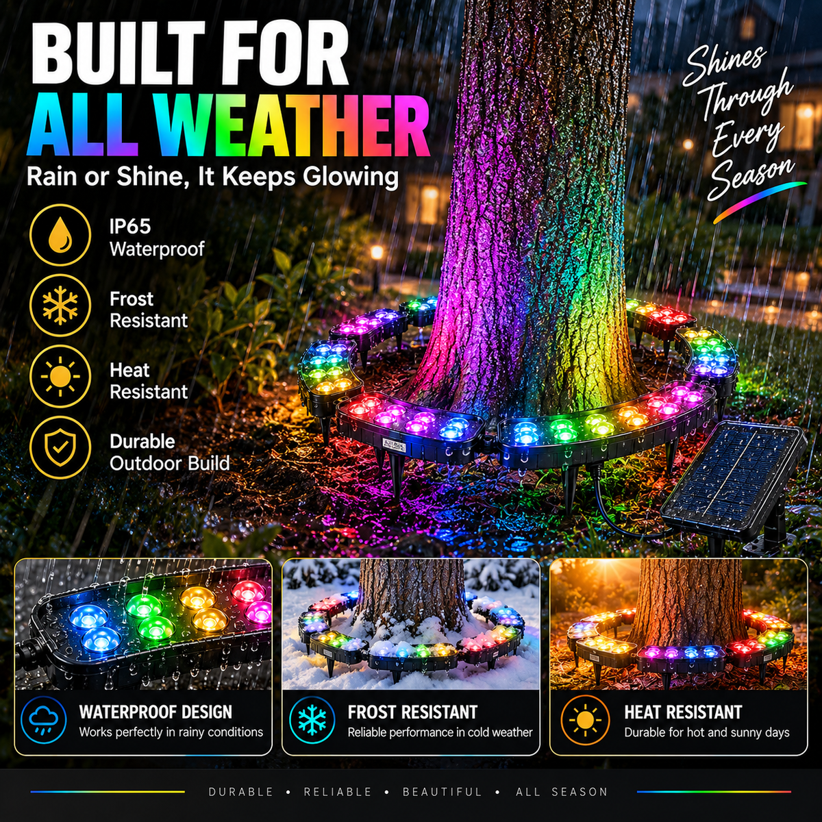 ✨ One Tree. Endless Colors. – Solar RGB Landscape Ring Light