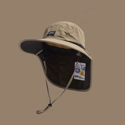 Outdoor Sun Protection Hat Unisex Fisherman Hat UV Neck Flap