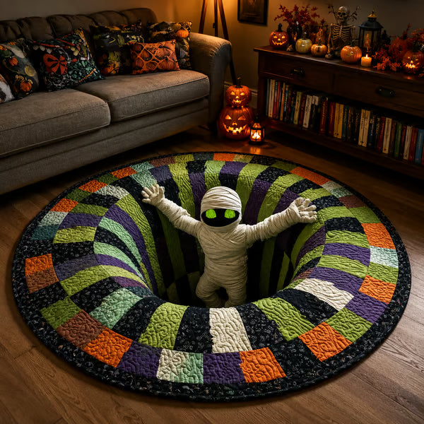 🎃 Halloween 3D Skeleton Vortex Round Rug