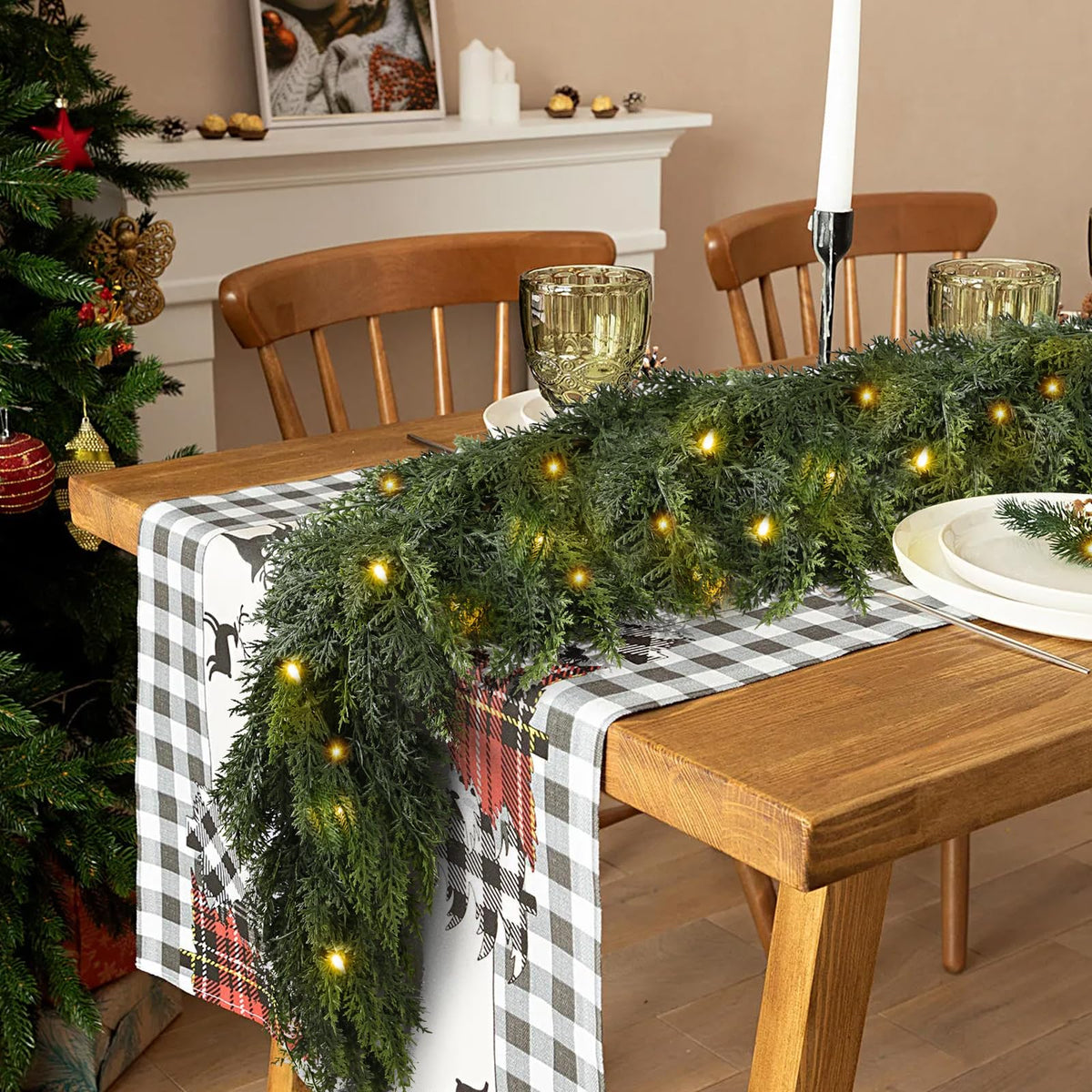 💥 Pre-lit Christmas Cedar Garland