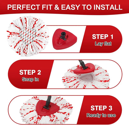 Spin Mop Replacement Heads 3-Pack