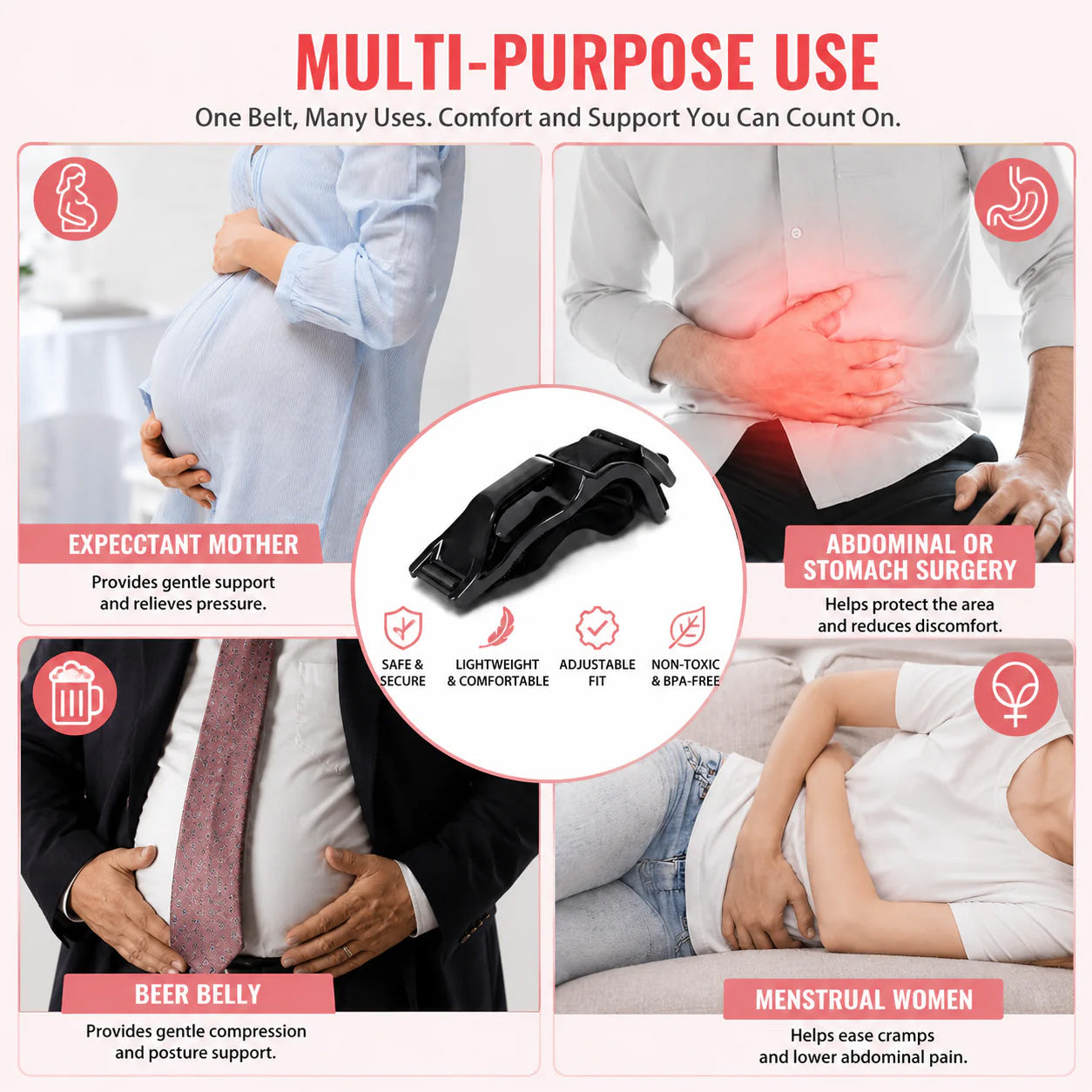 Pregnancy Seat Belt Adjuster – Comfortable Car Seat Belt Positioner for Expectant Moms