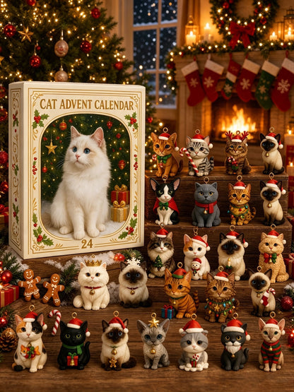 2026 Cat Advent Calendar with 24 Collectible Christmas Figures