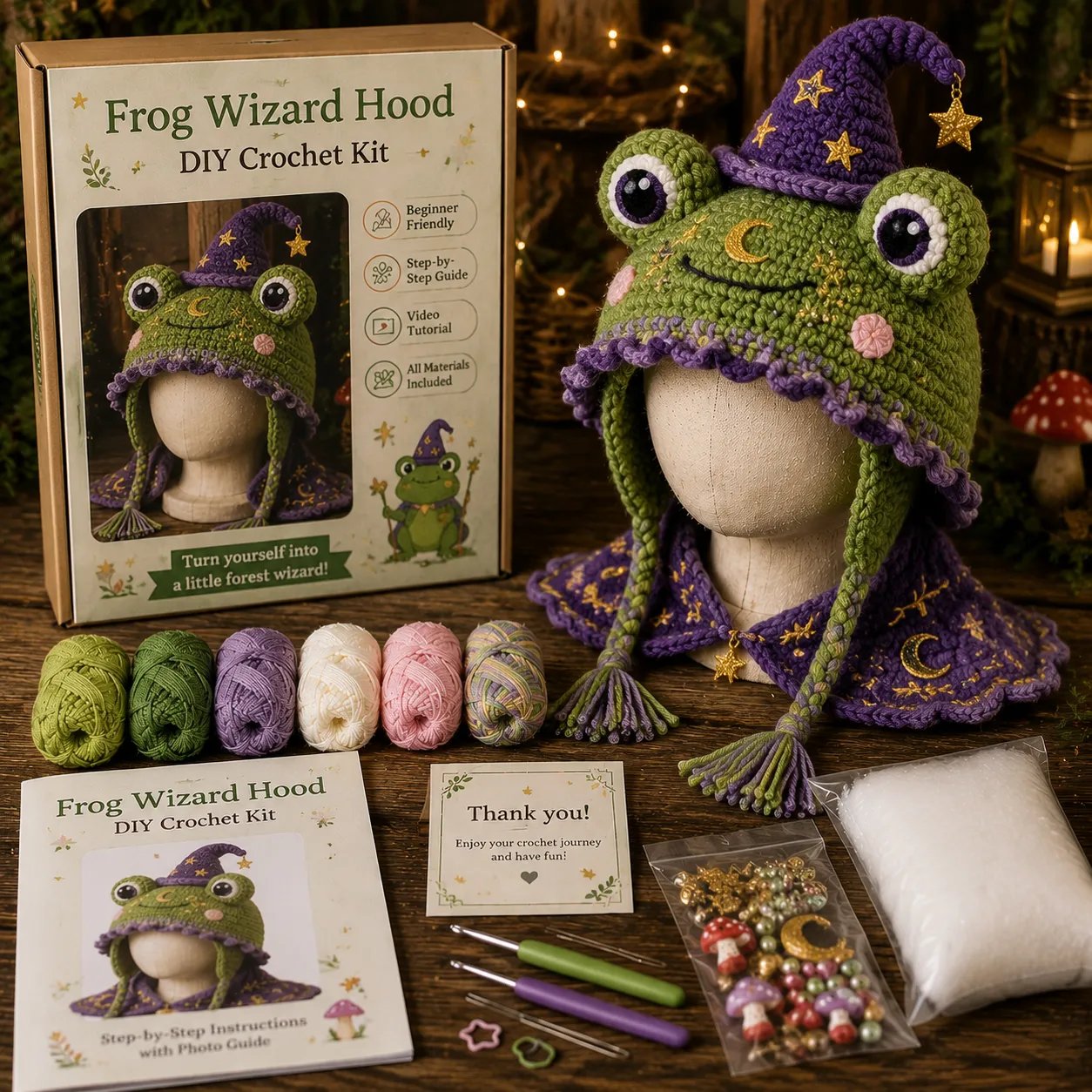 Fantasy Hood Hat DIY Crochet Kit