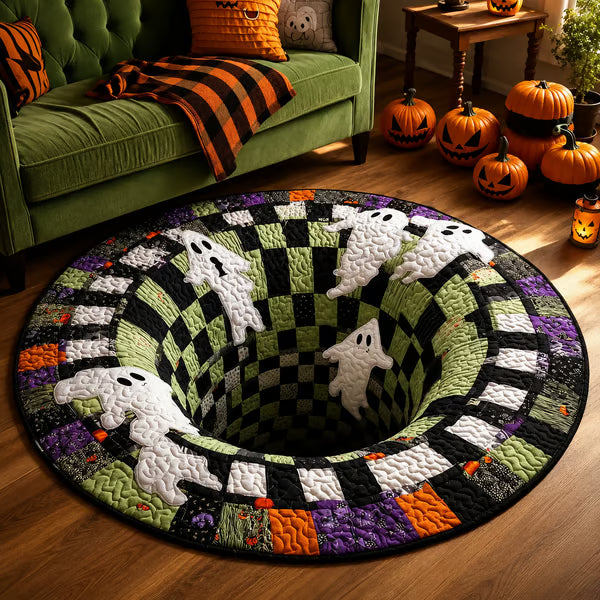 🎃 Halloween 3D Skeleton Vortex Round Rug