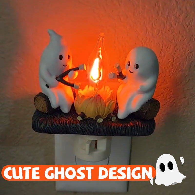Cute Ghost Campfire Halloween Nightlight