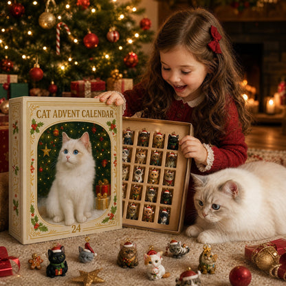 2026 Cat Advent Calendar with 24 Collectible Christmas Figures