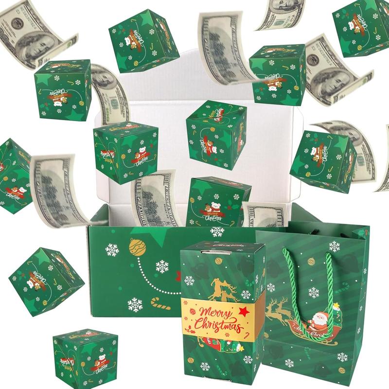 🎄 Surprise Gift Box Explosion Unique Folding Bouncing Red Envelope Cash Box