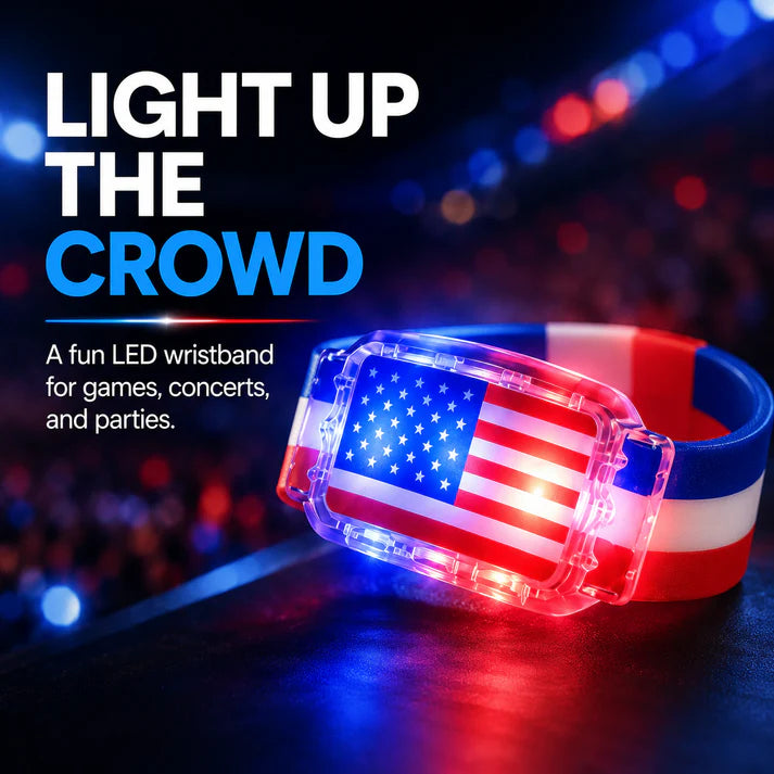 LED Flag Wristband for Game Day & Watch Parties