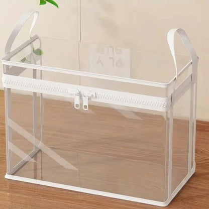 Large Clear Storage Box with Hinged Lid – Heavy-Duty High Capacity Organizer