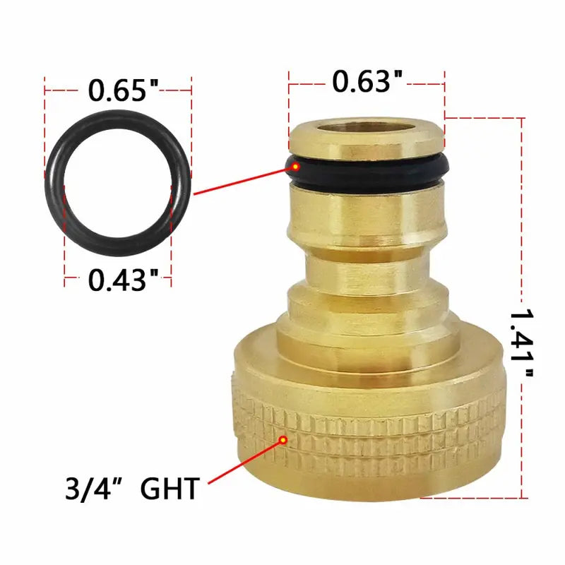 Solid Brass Garden Hose Quick Connector