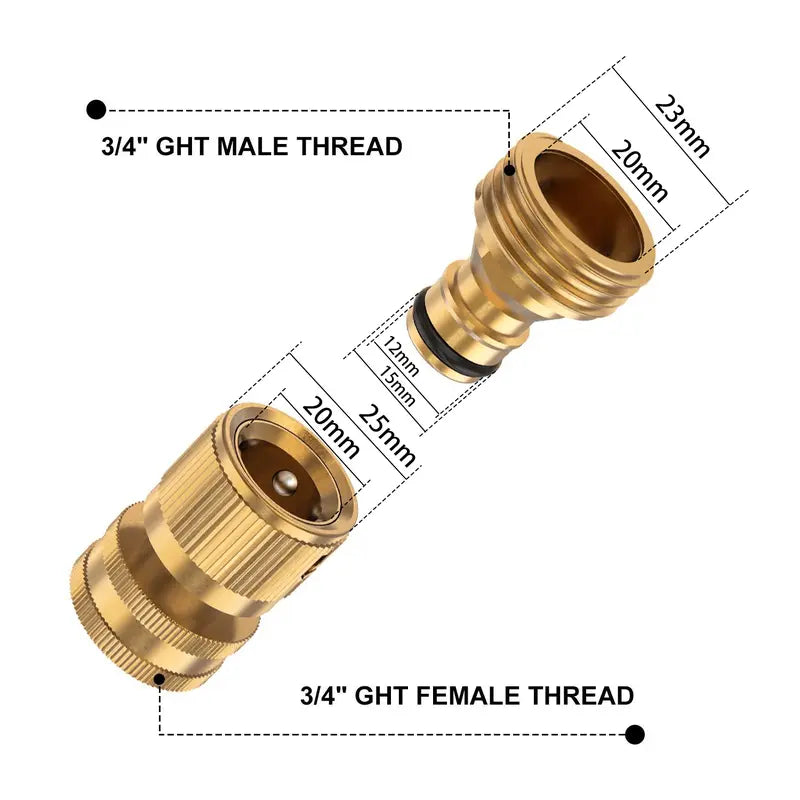 Solid Brass Garden Hose Quick Connector