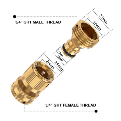 Solid Brass Garden Hose Quick Connector