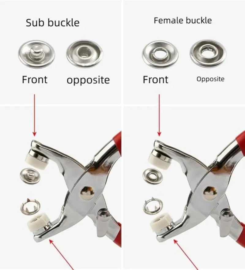 100PCS Metal Snap Button Kit with Pliers