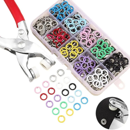100PCS Metal Snap Button Kit with Pliers