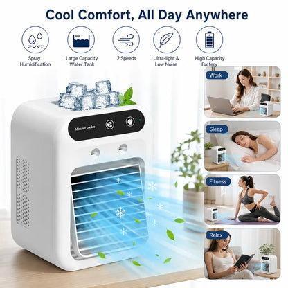 Portable Air Conditioners, 3-In-1 Cooling Fan with 2-Speed Mist Fan