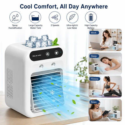 Portable Air Conditioners, 3-In-1 Cooling Fan with 2-Speed Mist Fan