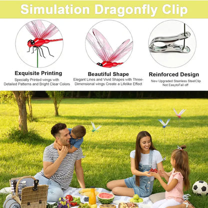 Realistic Dragonfly Clips — Natural Outdoor Decoration With A Touch Of Whimsy