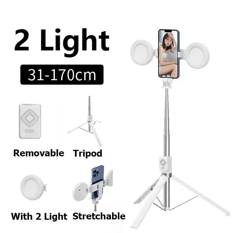 6-in-1 Selfie Stick Tripod with Fill Light