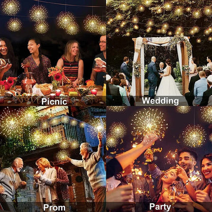 🎆 4-Pack Solar Fireworks Lights