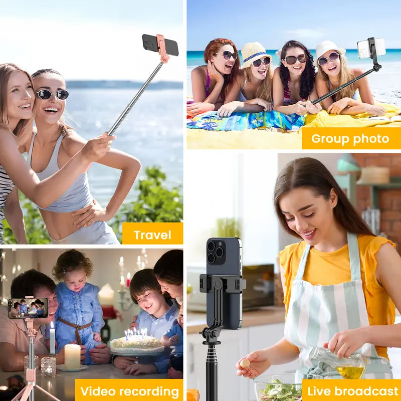 6-in-1 Selfie Stick Tripod with Fill Light