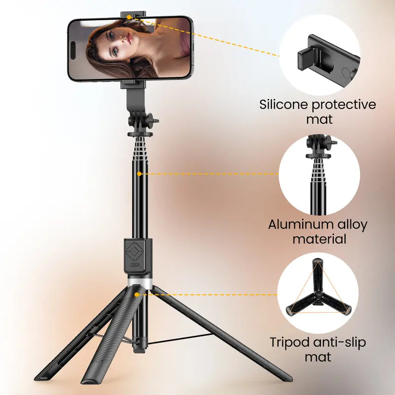 6-in-1 Selfie Stick Tripod with Fill Light