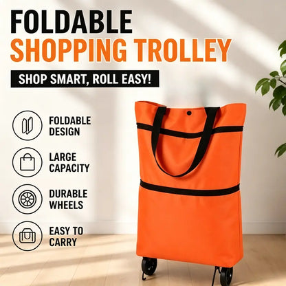 🛒 Wheeled Folding Shopping Tote