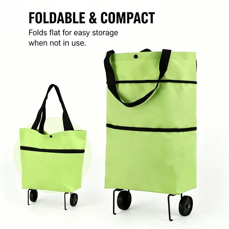 🛒 Wheeled Folding Shopping Tote