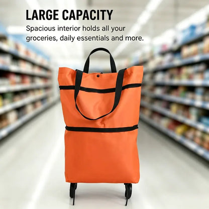 🛒 Wheeled Folding Shopping Tote