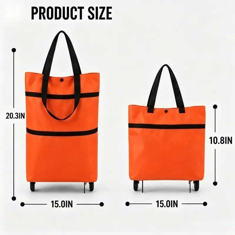 🛒 Wheeled Folding Shopping Tote