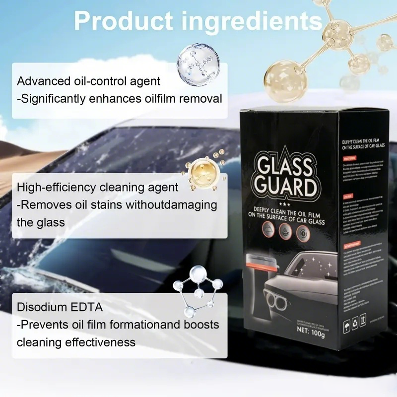 Glass Guard, Glass Cleaner, Automotive Oil Film Cleaning Brush