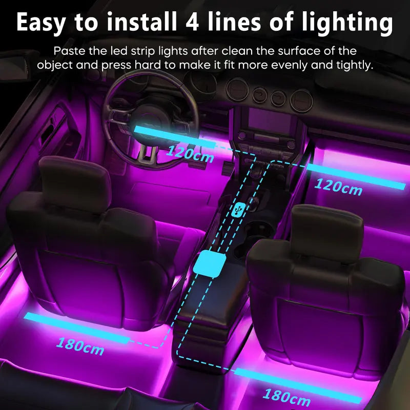 RGB Car Interior LED Strip Lights
