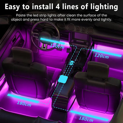RGB Car Interior LED Strip Lights