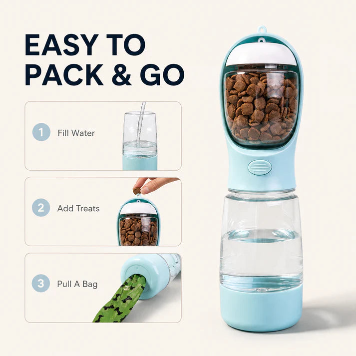 3-in-1 Dog Travel Water Bottle