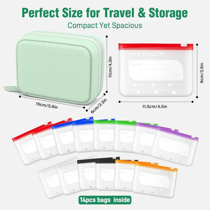 Waterproof Pill Pouch Set- 14Pcs Bags Inside