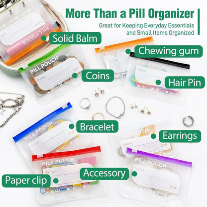 Waterproof Pill Pouch Set- 14Pcs Bags Inside