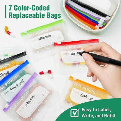 Waterproof Pill Pouch Set- 14Pcs Bags Inside