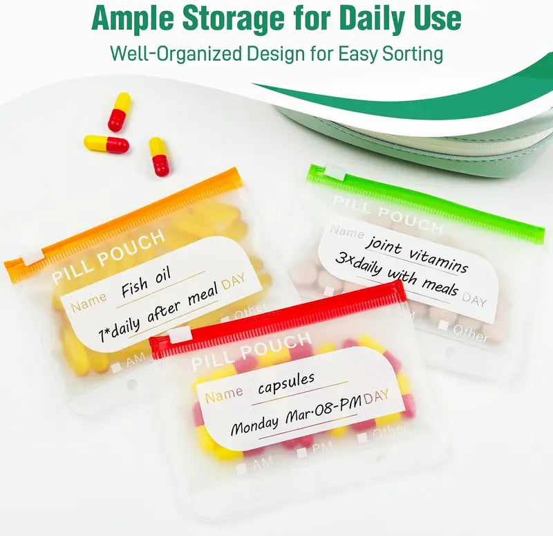 Waterproof Pill Pouch Set- 14Pcs Bags Inside