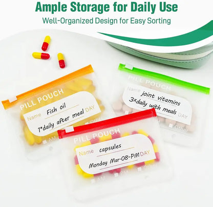Waterproof Pill Pouch Set- 14Pcs Bags Inside