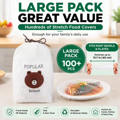 100PCS Disposable Stretch Food Covers