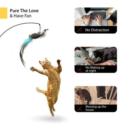 Suction Cup Handheld Cat Feather Toys