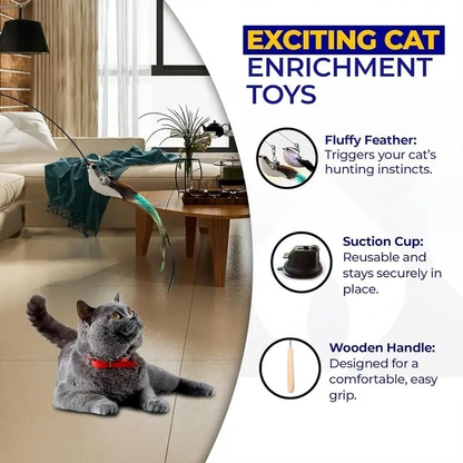 Suction Cup Handheld Cat Feather Toys