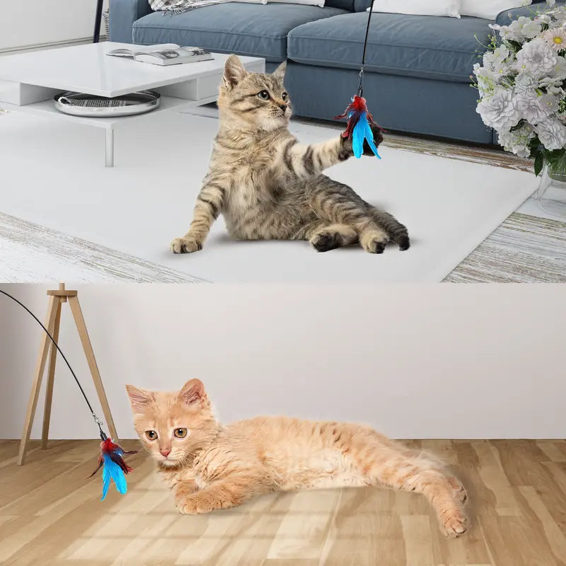 Suction Cup Handheld Cat Feather Toys