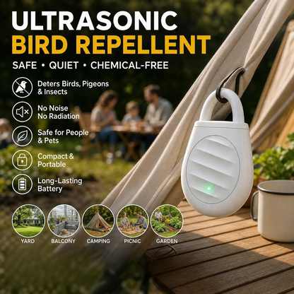 Portable Ultrasonic Bird Repellent Keychain